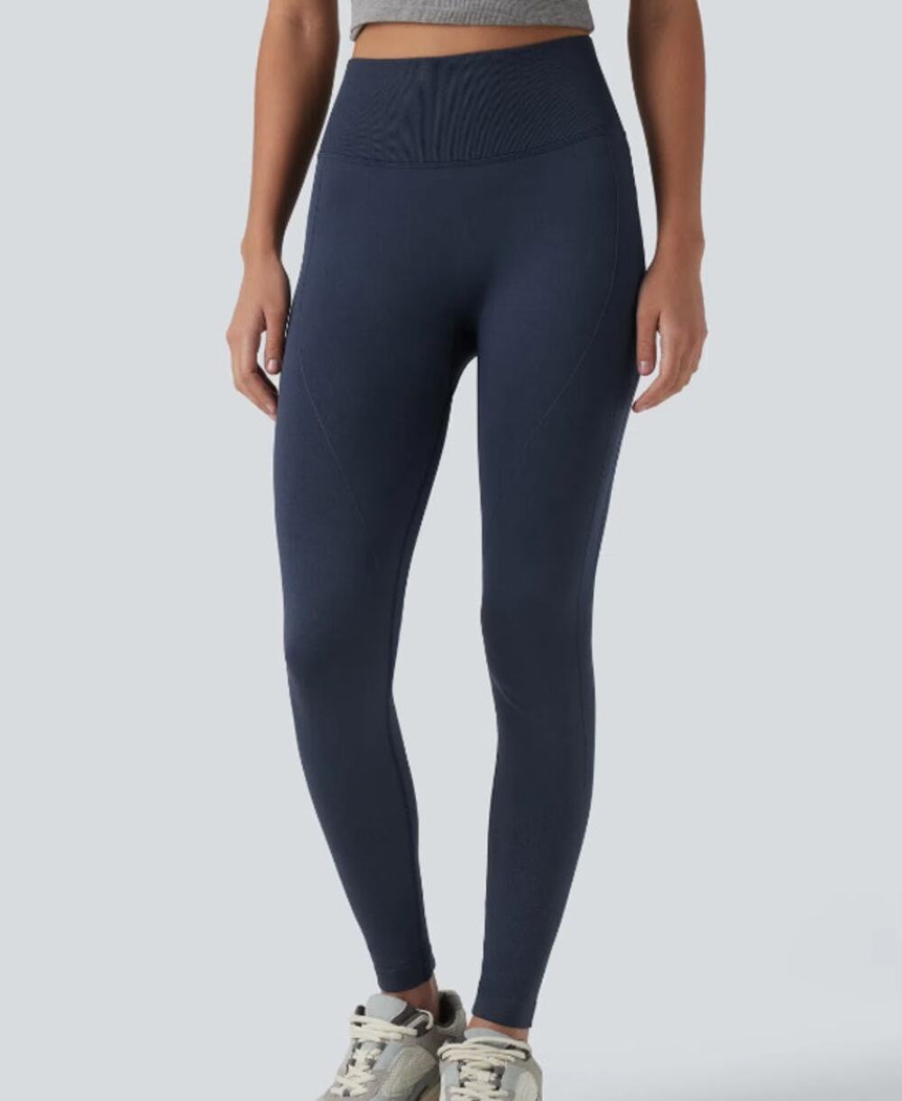 NWT Halara OneForm Seamless High Waisted Tummy Control Leggings 7/8 Navy Size L